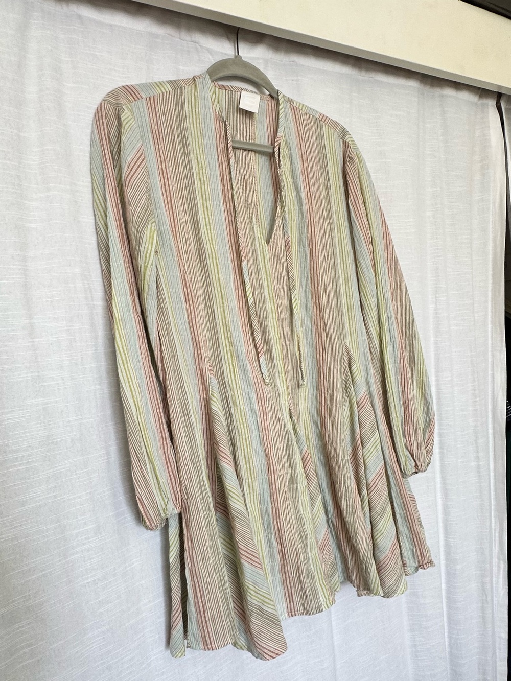 8 By Yoox Lightweight Pastel Striped Tunic Top
